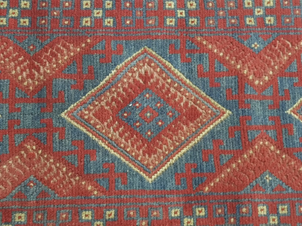 Fringed handmade afghan mashwani runner rug, 242x58cm - Image 3 of 3