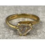 Ladies 18ct gold solitaire Diamond ring. 3.28g size M