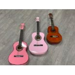 3 children’s acoustic guitars