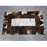 Brown and white Cowhide skin rug 150x91cm