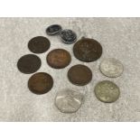 Mixed coins including 1922 florin