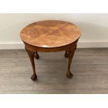 Round Oak coffee table with ball and claw feet 60cms x 46cms