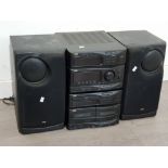 JVC stacking system with pair of matching speakers, CD, Cassette, computer controlled Tuner, compact