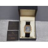 Boxed Roberto Vecci radio controlled analogue and digital wristwatch with genuine leather straps