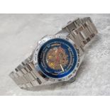 Automatic Genoa Ip plating skeleton wristwatch, in good working condition with gift box