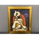 Framed “Picasso’s woman in red chair” print 51cm x 62cms