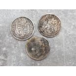 3 George III silver sixpences with dates 1816 and 1817