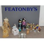 German figurines along with a money box etc