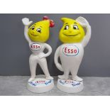 Pair of cast metal Esso banks, Mr and Mrs with german lettering