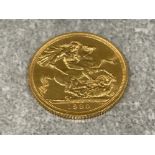 22ct gold 1980 full sovereign coin