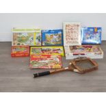 8 board games to include guess who snakes and ladders and tiddly winks etc along with a vintage
