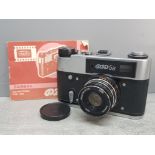 Vintage FED5B 1980s soviet rangefinder camera with original instructions