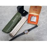 4 miscellaneous items includes M Hohner Echo harmonica with original case, Ronson lighter, Cz ring