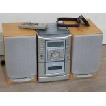 Sanyo CD and tape player with remote and pair of speakers