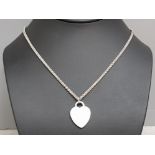 Byzantine type 925 18inch silver chain with 925 heart pendant 16.7g