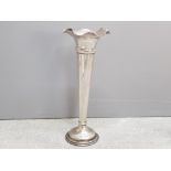 5³/⁴ inch silver trumpet vase with fluted rim and weighted base, rubbed hallmarks, 80.9g gross