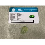 27.30cts Pear cabochon green stone with certificate