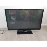 Large LG 50inch tv on stand with power lead and remote control