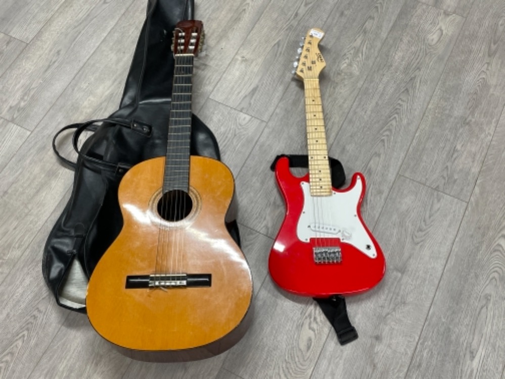 Acoustic guitar (Concerter) and childs electric guitar