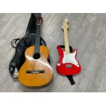 Acoustic guitar (Concerter) and childs electric guitar