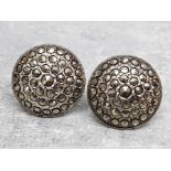 Silver round marcasite set stud earrings, 5.3g gross