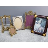 5 vintage photo frames including silver plated amd brass