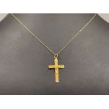 9ct gold crucifix pendant and chain