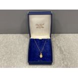 9ct gold coffee bean pendant and chain