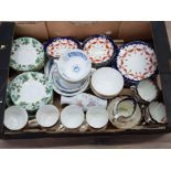 Box of mixed ceramics mainly Royal Albert crown china also includes coalport Revelry and green