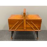 Nice cantilever sewing box and contents