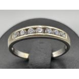 Ladies 9ct white gold 7 stone CZ ring. 1.86g size M1/2