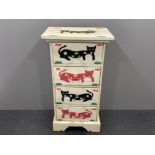 Set of 4 drawers with cats on fronts