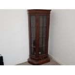 Reproduction mahogany framed glazed door 4 tier cabinet 189x78cm