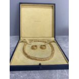 Original BVLGARI 18ct gold classic snake pattern Necklace and matching earrings set. In original box
