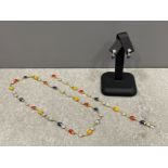 Original Aaron Basha ladybug design jewellery suite in 18ct gold and diamond necklace, earrings