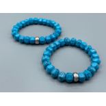 2 Thomas Sabo turquoise bracelets with silver 925 logos