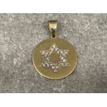 14ct gold diamond set Star of David pendant. Like new 1.9g