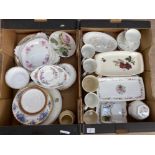 2 boxes containing miscellaneous China pieces including Wedgwood and Aynsley etc