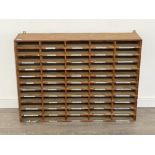 Vintage wooden pigeon duct wall unit. 109cm x 80cm x 25cms