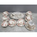 Royal Grafton Malvern pattern cups and saucers, cream and gilt German cup, cutlery to include a