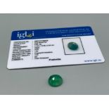 4.98ct oval cut green gemstone with certificate
