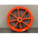 Vintage red wagon wheel 55cms