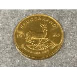 22ct gold 1980 krugerrand coin