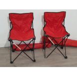 Pair of medium quad folding camping chairs with carry bags