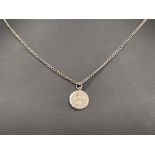 Silver round St Christopher pendant and chain