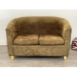 Suede tanned 2 seater tub sofa