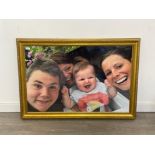 Large Gold picture frame with glass. 115cm x 80cms