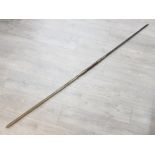 Antique warrior or lion hunting double ended iron/steel spear 70"