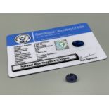 1.9cts Natural blue sapphire gemstone with certificate