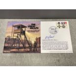 The great escape 1st day cover. Signed by squadron leader B.A. James who took part in the great